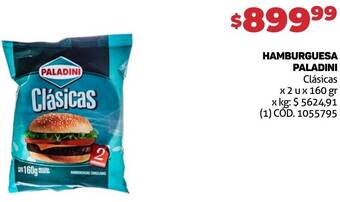 Makro HAMBURGUESA PALADINI Clásicas x 2 Ux 160 gr oferta