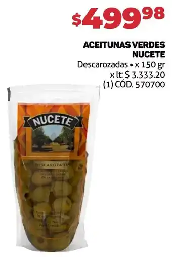 Makro ACEITUNAS VERDES NUCETE x 150gr oferta