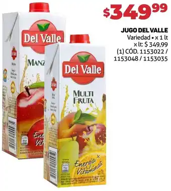 Makro JUGO DEL VALLE Variedad x 1 lt oferta