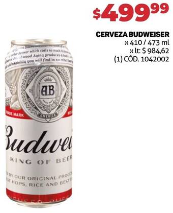 Makro CERVEZA BUDWEISER x 410/473 ml oferta
