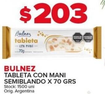 Carrefour Maxi TABLETA CON MANI SEMIBLANDO X 70 GRS oferta
