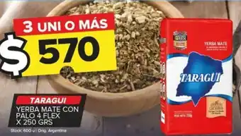 Carrefour Maxi TARAGUI YERBA MATE CON PALO 4 FLEX X 250 GRS oferta