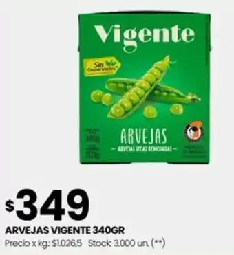 Changomas ARVEJAS VIGENTE 340GR oferta