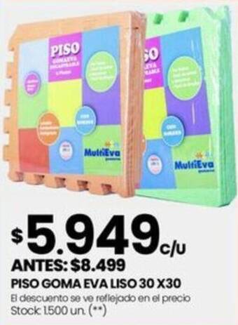 Changomas PISO GOMA EVA LISO 30 X 30 oferta