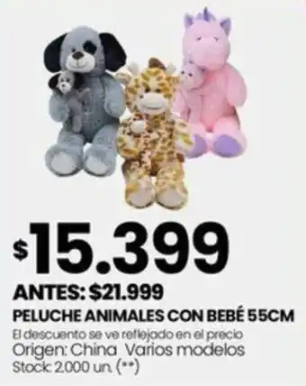 Changomas PELUCHE ANIMALES CON BEBÉ 55CM oferta