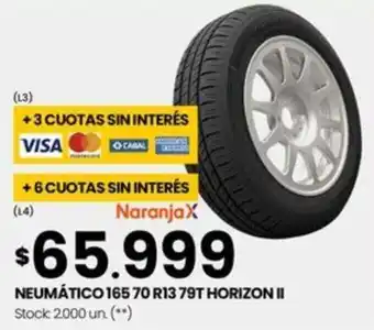 Changomas NEUMÁTICO 165 70 R13 79T HORIZON II oferta