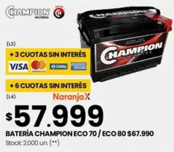 Changomas BATERÍA CHAMPION ECO 70/ECO 80 oferta