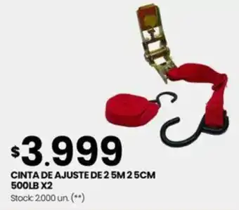 Changomas CINTA DE AJUSTE DE 25M 25CM 500LB X2 oferta
