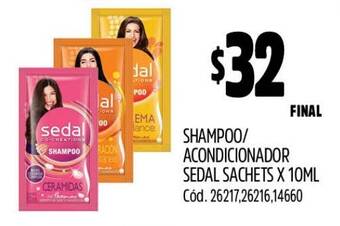 Supermercados Yaguar SHAMPOO/ ACONDICIONADOR SEDAL SACHETS X 10ML oferta