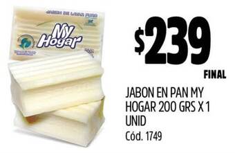 Supermercados Yaguar JABON EN PAN MY HOGAR 200 GRS X1 UNID oferta