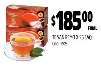 Supermercados Yaguar TE SAN REMO X 25 SAQ oferta