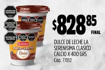 Supermercados Yaguar DULCE DE LECHE LA SERENISIMA CLASICO CALCIO X 400 GRS oferta