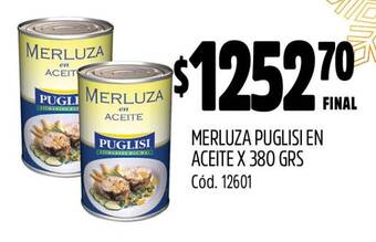 Supermercados Yaguar MERLUZA PUGLISI EN ACEITE X 380 GRS oferta