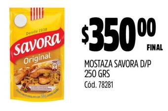 Supermercados Yaguar MOSTAZA SAVORA D/P 250 GRS oferta