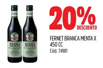 Supermercados Yaguar FERNET BRANCA MENTA X 450 CC oferta