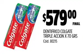 Supermercados Yaguar DENTIFRICO COLGATE TRIPLE ACCION X 70 GRS oferta