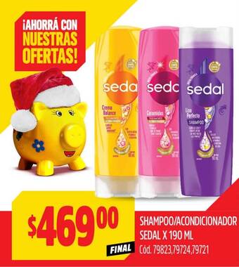 Supermercados Yaguar SHAMPOO/ACONDICIONADOR SEDAL X 190 ML oferta