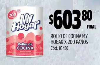 Supermercados Yaguar ROLLO DE COCINA MY HOGAR X 200 PAÑOS oferta