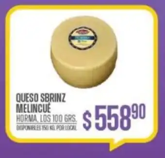 Supermercados Vea QUESO SBRINZ MELINCUE HORMA, LOS 100 GRS. oferta