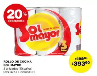 Atomo Conviene ROLLO DE COCINA SOL MAYOR 3 unidades (40 paños) oferta