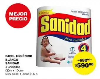Atomo Conviene PAPEL HIGIÉNICO BLANCO SANIDAD 4 unidades (30m x 10cm) oferta