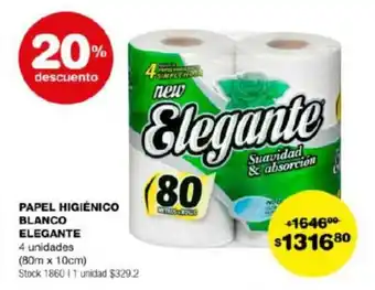 Atomo Conviene PAPEL HIGIÉNICO BLANCO ELEGANTE 4 unidades (80m x 10cm) oferta