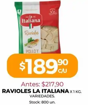 Supermercados Tadicor La Italiana Ravioles x 1 kg oferta
