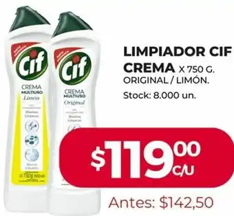 Supermercados Tadicor Cif Limpiador Crema x 750 g oferta