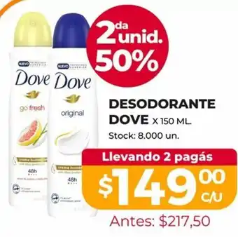 Supermercados Tadicor Dove Desodorante x 150 ml oferta