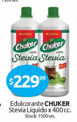 Cordiez Chuker Edulcorante Stevia Liquido x 400cc oferta