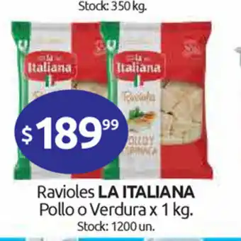 La Italiana Ravioles Pollo o Verdura x 1kg