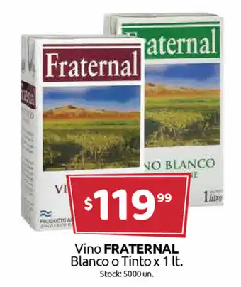Cordiez Fraternal Vino Blanco o Tinto x 1lt oferta