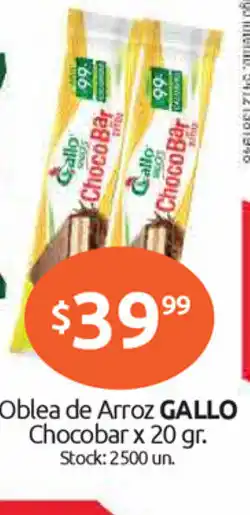 Cordiez Gallo Oblea de Arroz Chocobar x 20gr oferta
