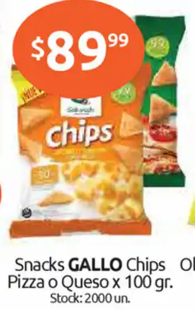 Cordiez Gallo Snacks Chips Pizza o Queso x 100gr oferta