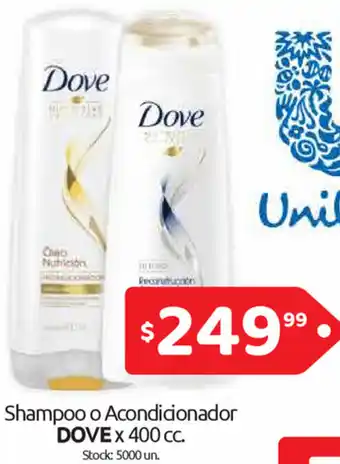 Cordiez Dove Shampoo o Acondicionador x 400cc oferta