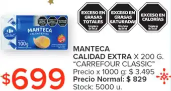Carrefour MANTECA CAUDAD EXTRA x 200g oferta