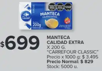Carrefour MANTECA CALIDAD EXTRA X 200G oferta