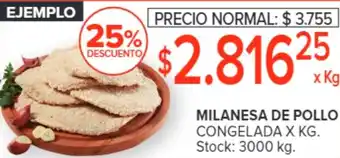 Carrefour MILANESA DE POLLO CONGELADA X KG oferta