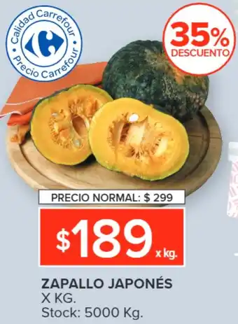 Carrefour ZAPALLO JAPONÉS X KG oferta