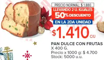Carrefour PAN DULCE CON FRUTAS X 400G oferta