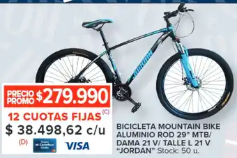 Carrefour JORDAN BICICLETA MOUNTAIN BIKE ALUMINIO ROD 29" MTB/ DAMA 21 V/ TALLE L 21V oferta