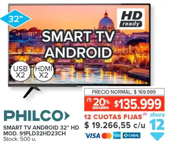 Carrefour HD SMART TV ANDROID 32" oferta