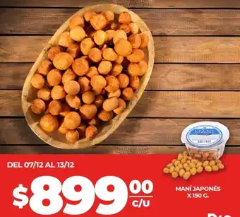 Supermercados DIA MANÍ JAPONÉS X 150G oferta