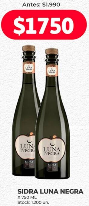 Supermercados Tadicor SIDRA LUNA NEGRA X 750 ML oferta