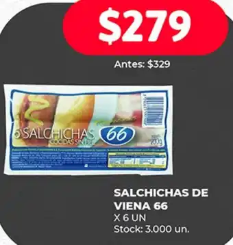 Supermercados Tadicor SALCHICHAS DE VIENA 66 X 6 UN oferta