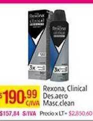 Medamax Rexona Clinical Des. Aero Masc. Clean oferta