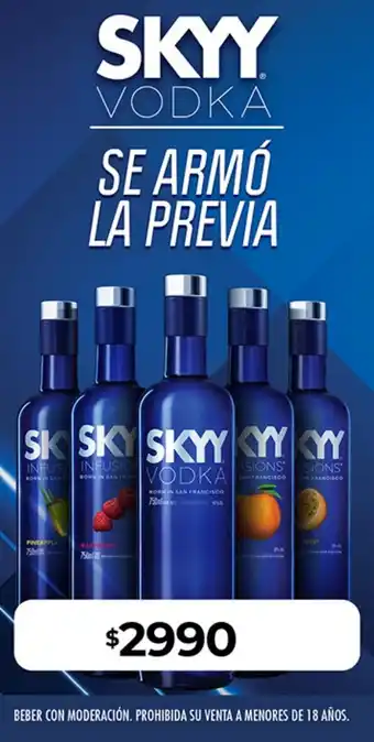Supermercados Tadicor SKYY VODKA oferta
