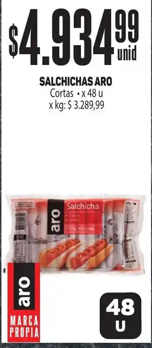 Makro SALCHICHAS ARO Cortas x 48 u oferta