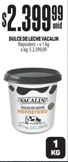 Makro DULCE DE LECHE VACALIN Repostero x 1 kg oferta