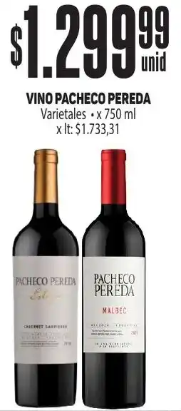 Makro VINO PACHECO PEREDA Varietales x 750 ml oferta